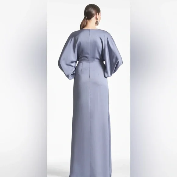 NWT | Sachin + Babi Satin Gabby Gown Cool Grey Size 10 & 12 - Picture 5 of 12